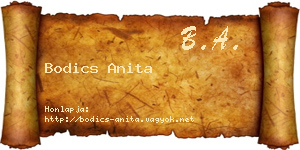 Bodics Anita névjegykártya